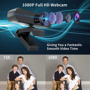 Webcam with Microphone,1080P HD Web Camera Built-in Dual Microphone, 360°