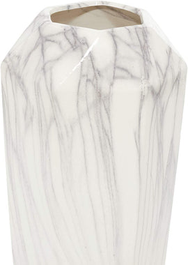 Deco 79 Geometrically-Shaped Marbled Ceramic Vase