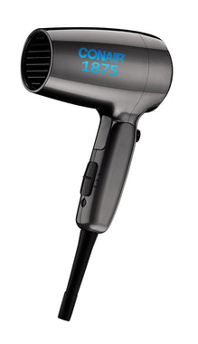 1875 Watt Compact Dual Voltage Travel Hair Dryer with Folding Handle