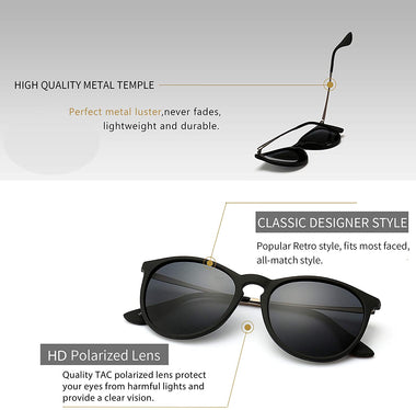 SUNGAIT Vintage Round Sunglasses for Women Men Classic Retro Designer Style