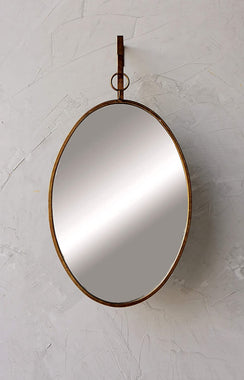 Creative Co-Op Framed Oval Mirror