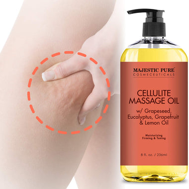 Majestic Pure Natural Cellulite Massage Oil, Unique Blend of Massage Essential Oils
