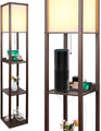 3-in-1 Shelf Floor Lamp with 2 USB Ports and 1 Power Outlet, 3-Tiered LED