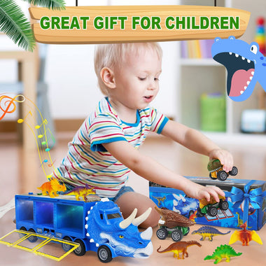 Dinosaur Toys for Kids 3-7, Dinosaur Transport Truck for Boys
