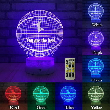 Basketball Beside 7 Colors Change + Remote Control with Timer Night Light