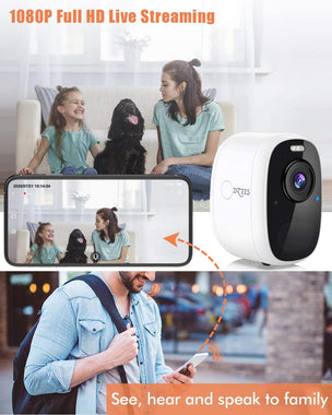 AI Spotlight Siren Security Camera Outdoor Wireless WiFi