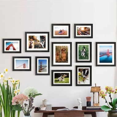 Set of 2 Display Pictures 5x7 with Mat Frames