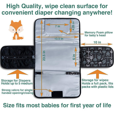 Baby Changing Pad by Lil Fox. Portable Changing Pad for Baby Diaper.