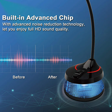 USB Microphone with Flexible Angle Adjustment Gaming mic for PC