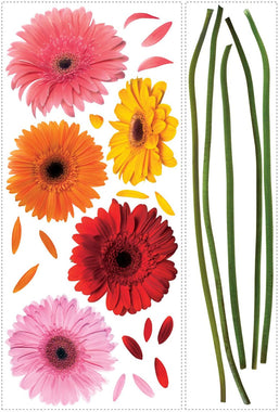 RoomMates Gerber Daisies and Stick Wall