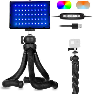 Led Video Light with Flexible Tripod & Pole Mount Phone Holder