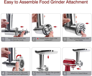 Gvode Metal Food Grinder Attachment for KitchenAid