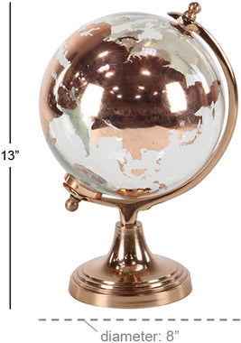 Modern Glass and Metal Decorative Globe