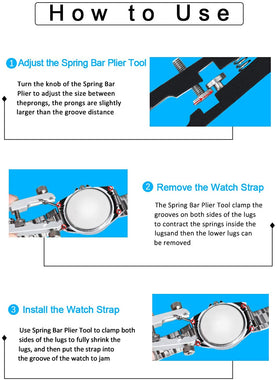 Watch Spring Bar Plier Tool Set with Durable 10 Tips Pins