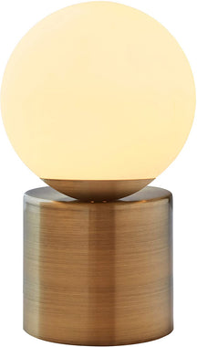Glass Globe Living Room Table Desk Lamp With LED Light Bulb