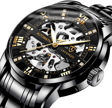 A-Alps Mechanical Stainless Steel Skeleton Wrist Watch