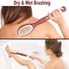 Body Brush, Long Handle Solid Wood Boar Bristle Brush