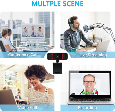 SAUDIO 1080P Webcam, Computer Camera, Webcam with Microphone for Desktop