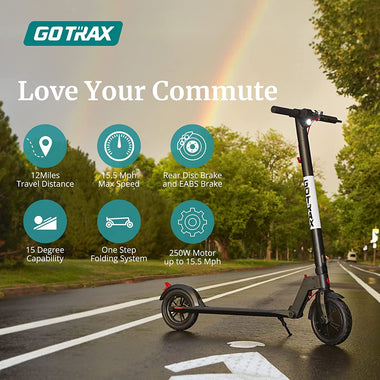 GXL V2 Commuting Electric Scooter - 8.5" Air Filled Tires - 15.5MPH & 9-12 Mile Range