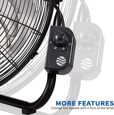 20" High Velocity Quick Mount, Easily Converts from a Floor Wall Fan