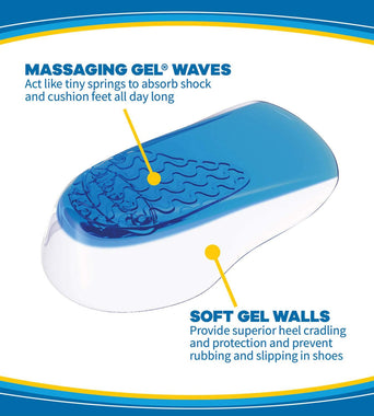 Dr. Scholl's HEEL CUPS with Massaging Gel (One Size) // Heel Protection with All-Day