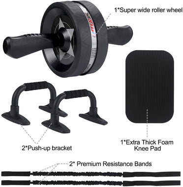 Ab Roller Wheel, 6-in-1 Ab Roller Kit with Knee Pad