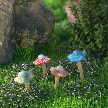 Garden Decor 4pcs Ceramic Mushroom for Garden