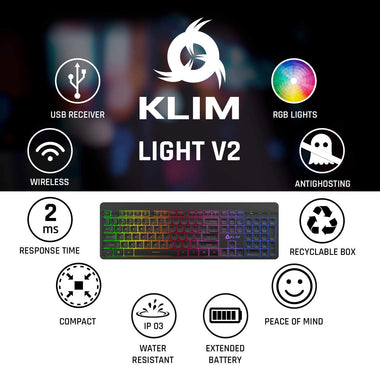 KLIM Light V2 Rechargeable Wireless Keyboard