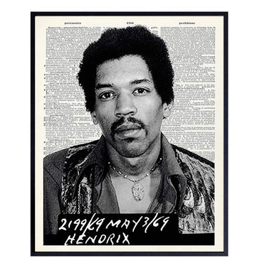 Jimi Hendrix Mugshot Art Print Poster