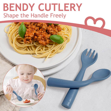 Haakaa Baby Utensils Bendy Spoon and Fork
