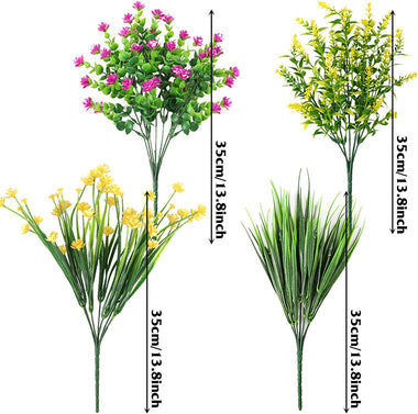 AGEOMET 9pcs Artificial Flowers Outdoors UV Resistant Plastic Flower