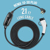 NEMA 10-30 Level 2 EV Charger - 240V / 16 Amp - with 21 ft Extension Cord