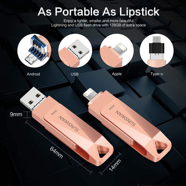 USB Flash Drives for Phone Memory Stick Compatible iPhone iPad External