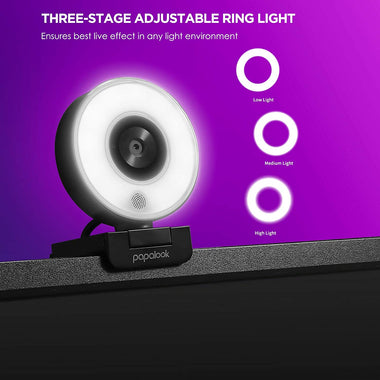 PAPALOOK PA552 1080P Gaming StreamCam with Studio-Like Ring Light