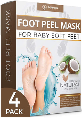 Coconut Foot Peel Mask - 2 Pack - For Cracked Heels, Dead Skin Calluses