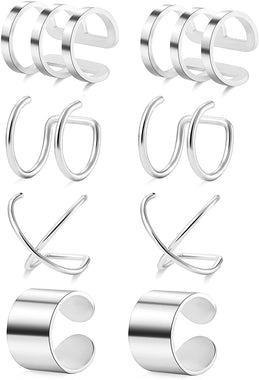 Tornito 4-10 Pairs Stainless Steel Ear Cuff Helix Cartilage Clip