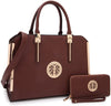 Women Large Handbag Purse Vegan Leather Satchel Work Bag Shoulder Tote with Matching Wallet