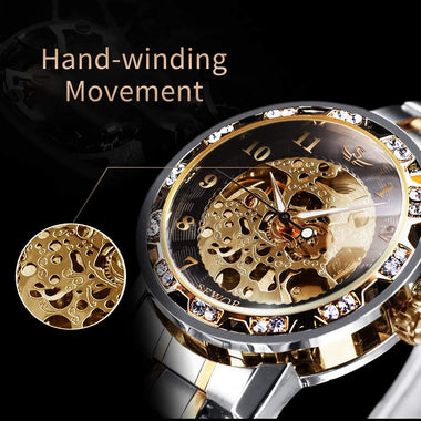 A-Alps Luxury Classic Skeleton Mechanical Stainless Steel Watch