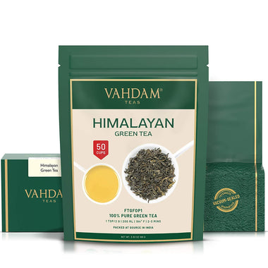 VAHDAM, Himalayan Green Tea Leaves (50+ Cups)