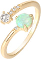 PAVOI 14K Gold Plated Adjustable Created Opal Rings