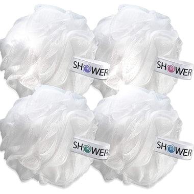 Loofah Soft-White-Cloud Bath-Sponge XL-75g-Set by Shower Bouquet