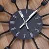 Timelike Kitchen Wall Clock, 3D Removable Modern Creative Cutlery Kitchen