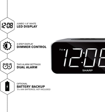 Sharp Dual Alarm with Jumbo Easy to Read