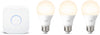Philips Hue White LED Smart Light Bulb Starter Kit, 3 A19 Smart Bulbs & 1 Hue Hub
