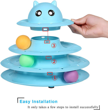 UPSKY Cat Toy Roller Cat Toys 3 Level Towers Tracks Roller