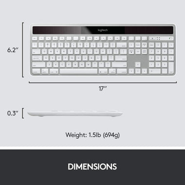 Logitech K750 Wireless Solar Keyboard for Mac — Solar Recharging