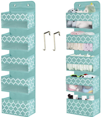Homyfort Over The Door Hanging Organizer with 5 Large Clear Window