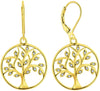 Dangle Drop Tree Earrings 925 Sterling Silver Tree of Life Leverback Earring