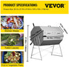VEVOR Tumbler, 71 US Gallons, Rustproof Stainless Steel Dual-Chamber Garden Composter