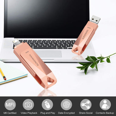 USB Flash Drives for Phone Memory Stick Compatible iPhone iPad External